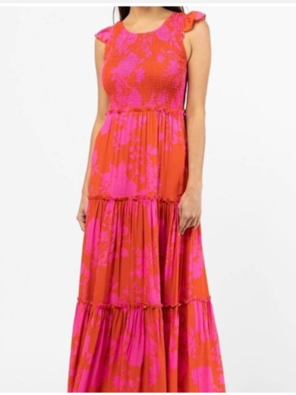 Anthropologie Abel The Label Maxi Dress Sz XSmall Angelica Tiered Ruffle Cottage - Picture 3 of 12